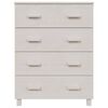 vidaXL Komoda HAMAR, biała, 79x40x103,5 cm, lite drewno sosnowe