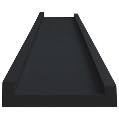 vidaXL Półki ścienne na zdjęcia, 2 szt., czarne, 80x9x3 cm, MDF