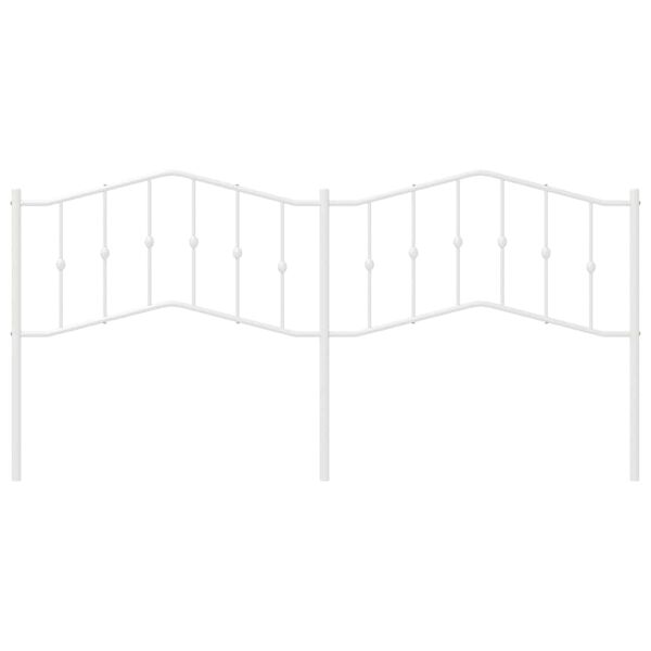 vidaXL Metalowe wezgłowie, białe, 193 cm