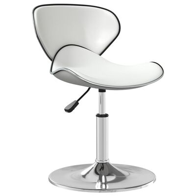 vidaXL Krzesło stołowe, białe, obite sztuczną skórą