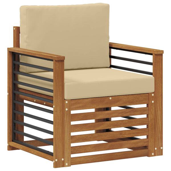 vidaXL Zestaw sof na zewnątrz Lite drewno akacjowe i poliester