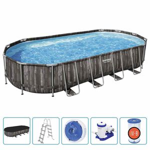 Bestway Basen ogrodowy z zestawem akcesori&oacute;w, owalny, 7,32x3,66x1,22 m