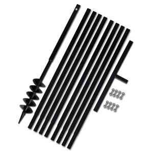 vidaXL Świder glebowy z uchwytem, 100 mm, przedłużany, 9 m, stal