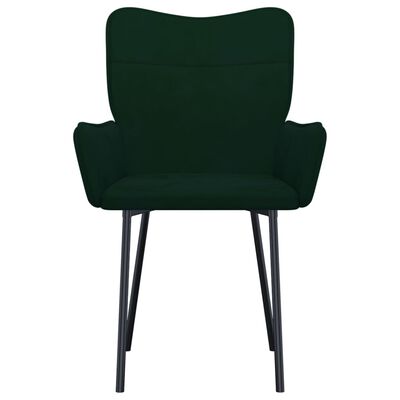 vidaXL Krzesła stołowe, 2 szt., ciemnozielone, obite aksamitem