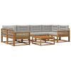 vidaXL Zestaw sof na zewnątrz z poduszką 7 pcs Naturalny i jasnoszary