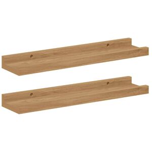 vidaXL P&oacute;łka ścienna z p&oacute;łką 2 pcs Brązowy 40 x 9 x 3 cm