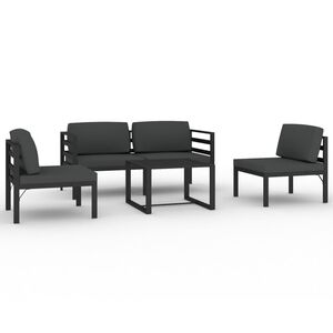 vidaXL 5-cz. zestaw mebli ogrodowych, poduszki, aluminium, antracyt