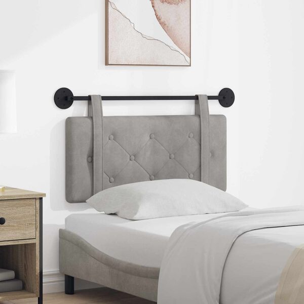 vidaXL Wisząca Głowa Jasnoszary 100 x 55 x 5 cm Aksamit