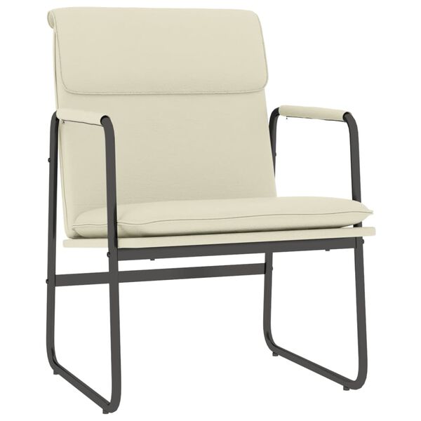 vidaXL Krzesło wypoczynkowe, kremowe, 55x64x80 cm, sztuczna sk&oacute;ra