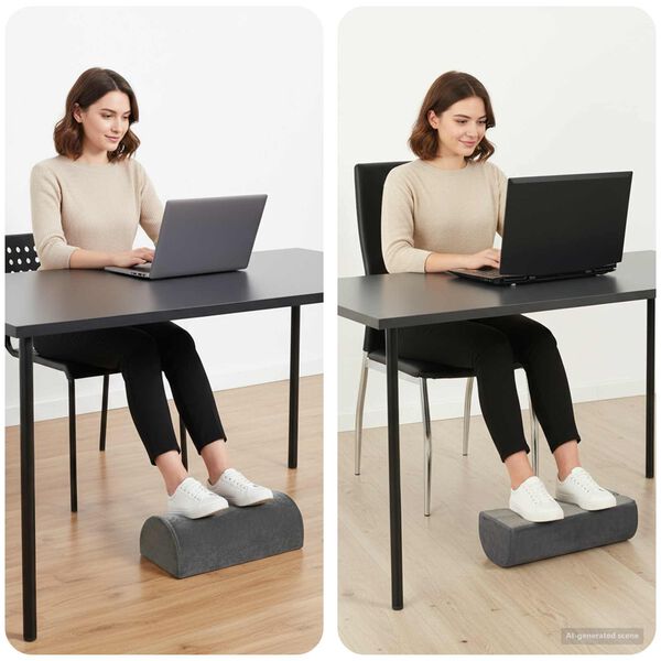 vidaXL Poduszka na podn&oacute;żek Gładki Szary 42 x 18 x 13 cm