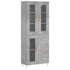 vidaXL Witrynka, szarość betonu 69,5x34x180 cm materiał drewnopochodny