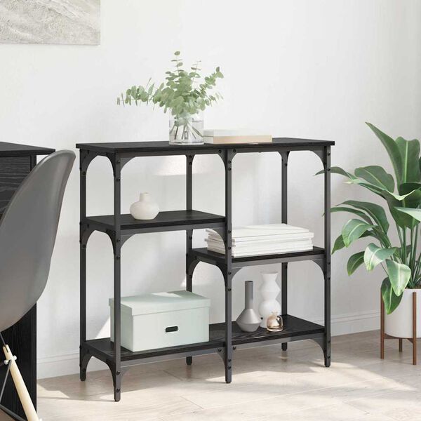 vidaXL Konsola Czarny Dąb 80 x 29 x 75 cm Materiał drewnopochodny