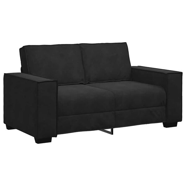 vidaXL Sofa 2-osobowa, czarna, 160x78x84 cm, tapicerowana aksamitem