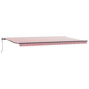 vidaXL Markiza wysuwana Czerwony i Biały 600 &times; 300 cm