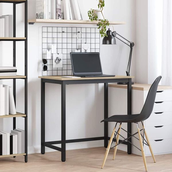 vidaXL st&oacute;ł Dąb Sonoma 100 x 50 x 76,5 cm Drewno inżynieryjne i stal