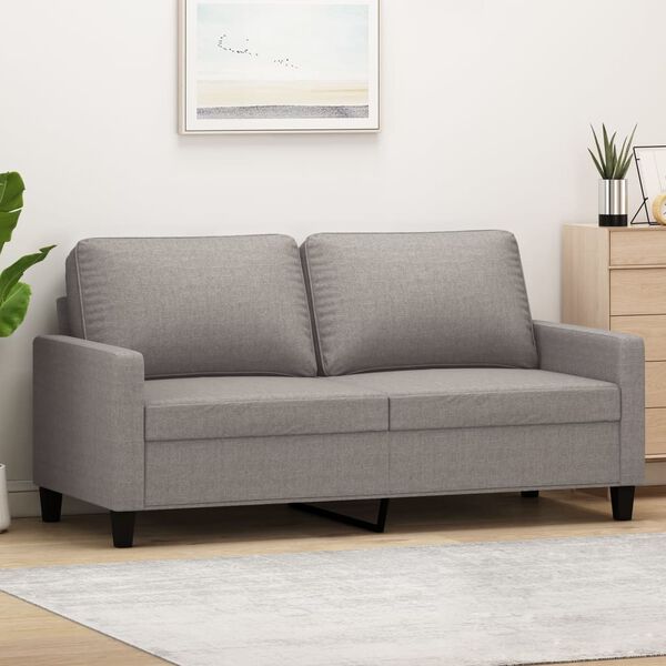 vidaXL Sofa 2-osobowa, kolor taupe, 140 cm, tapicerowana tkaniną