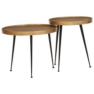 vidaXL Stolik kawowy 2 szt. Złoty drewno konstrukcyjne