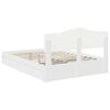 vidaXL Ł&oacute;żko z miejscem do przechowywania Biały 140 x 200 cm