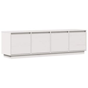 vidaXL Szafka pod telewizor, biała, 156x37x45 cm, lite drewno sosnowe