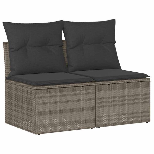 vidaXL 2-cz sofa ogrodowa z poduszkami, jasnoszary, rattan PE i akacja