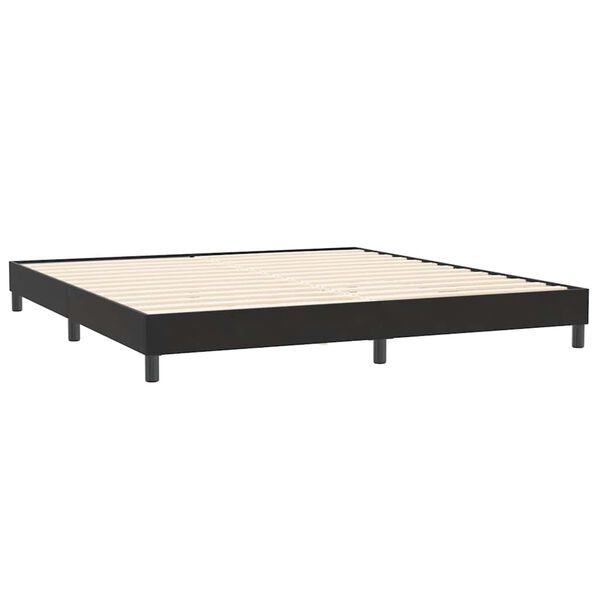 vidaXL Ł&oacute;żko typu Box Spring z materacem Czarny 200x220 cm Aksamit