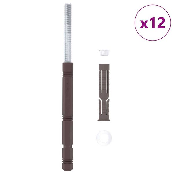 vidaXL Uchwyty do p&oacute;łek wiszących 12 pcs Beżowy &Oslash;14 x 210 mm Stal