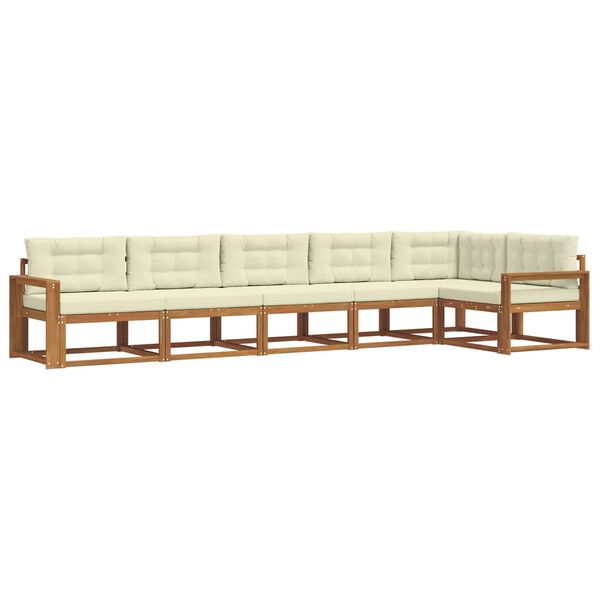 vidaXL Zestaw sof na zewnątrz z poduszką 6 pcs Naturalny i Kremowy