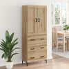 vidaXL Highboard 2 pcs Dąb rzemieślniczy Materiał drewnopochodny