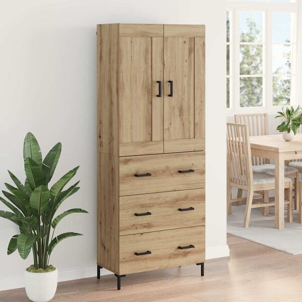 vidaXL Highboard 2 pcs Dąb rzemieślniczy Materiał drewnopochodny