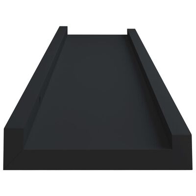 vidaXL Półki ścienne na zdjęcia, 2 szt., czarne, 40x9x3 cm, MDF