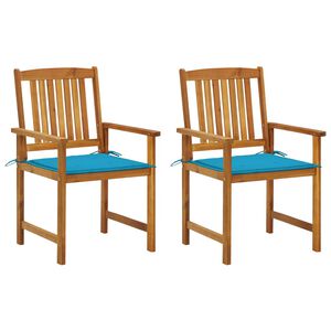 vidaXL Krzesła ogrodowe z poduszkami, 2 szt., drewno akacjowe