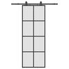 vidaXL Drzwi przesuwne z zestawem okuć czarne 76x205 cm ESG szkło