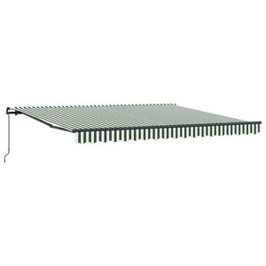 vidaXL Markiza wysuwana Zielony i Biały 400 &times; 300 cm