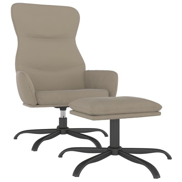 vidaXL Fotel z podn&oacute;żkiem, jasnoszary, obity mikrofibrą