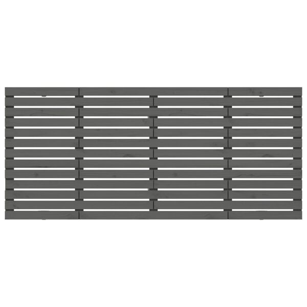 vidaXL Wezgłowie ł&oacute;żka, szare, 206x3x91,5 cm, lite drewno sosnowe