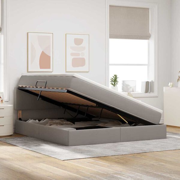 vidaXL Ł&oacute;żko z miejscem na przechowywanie i LED 180 x 200 cm Poliester