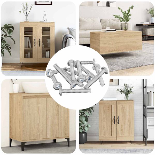 vidaXL Śruba Zablokowująca Gładki 12 pcs Srebrny M6 x 35 mm Stal