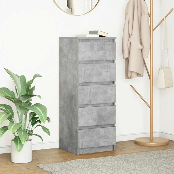vidaXL Komoda z szufladami Betonowy Szary 37,5x35x99 cm Drewno klejone