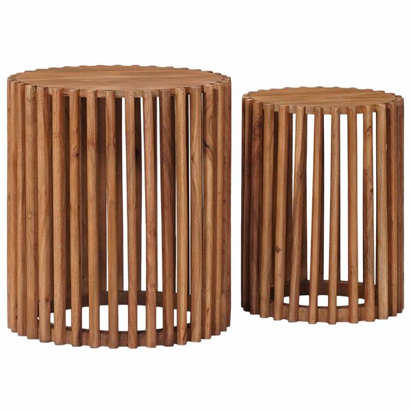 vidaXL Zestaw stolik&oacute;w bocznych z drzwiami Brązowy 40 x 40 x 45 cm