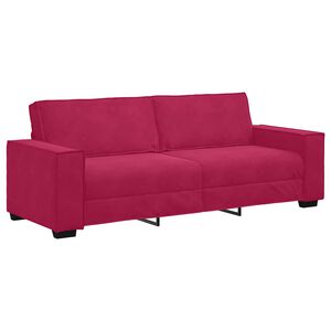 vidaXL Sofa 3-osobowa, winna czerwień, 220x78x84 cm, obita aksamitem