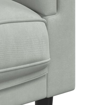 vidaXL Fotel z poduszką, jasnoszary, aksamit