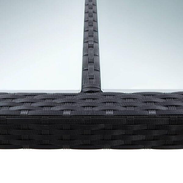 vidaXL Stół ogrodowy, czarny, 200x150x74 cm, polirattan
