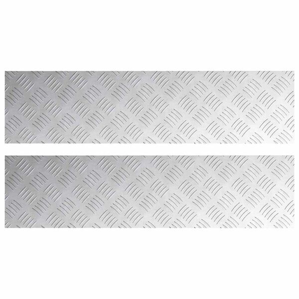 vidaXL Stopień Prostokątny 2 pcs Srebrny 100 x 25 cm Aluminium
