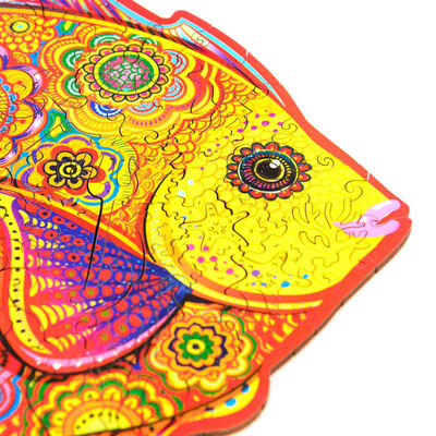UNIDRAGON 196-częściowe, drewniane puzzle Shining Fish, M, 32x24 cm