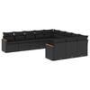 vidaXL Patio Sofa Set 11-osobowe Black