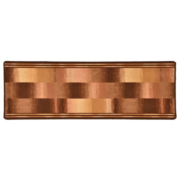 vidaXL Dywanik z żelowym spodem, wz&oacute;r blokowy, beżowy, 67 x 150 cm