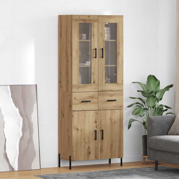 vidaXL Highboard z szufladą Dąb rzemieślniczy 69,5 x 34 x 180 cm
