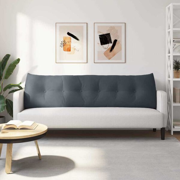 vidaXL Poduszka na plecy Ciemnoszary 180 x 24 x 50 cm Aksamit