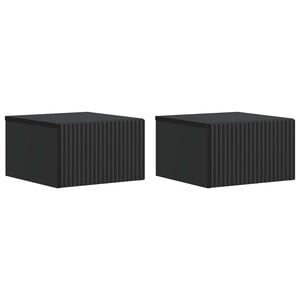 vidaXL Wisząca Szafka Nocna z szufladą 2 pcs Czarny 33 x 34,5 x 20 cm