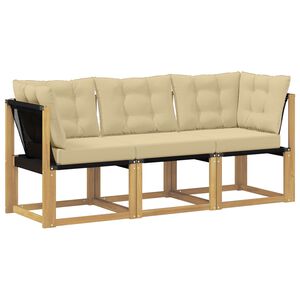 vidaXL 3 szt. Modułowa sofa na zewnątrz Biały